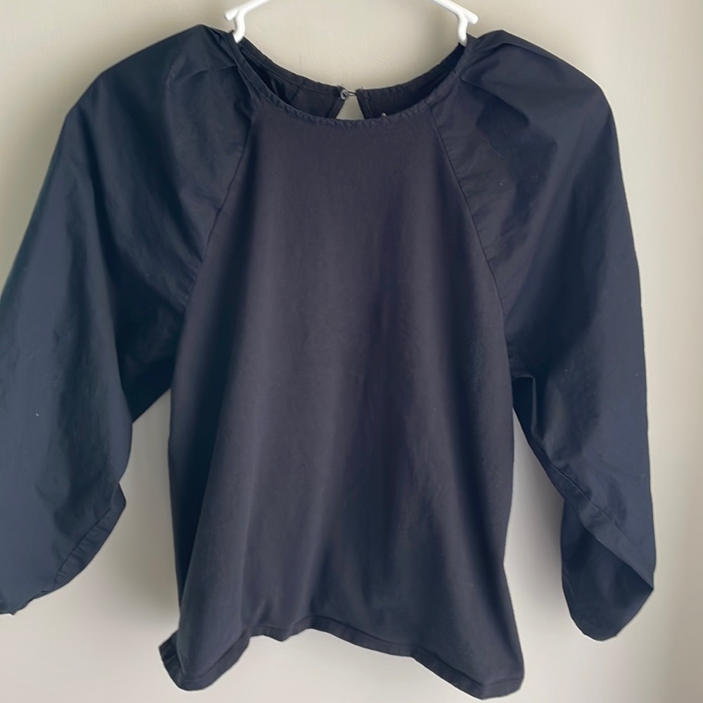 A New Day Puff Long Sleeves Jersey Style top- Black- size Medium